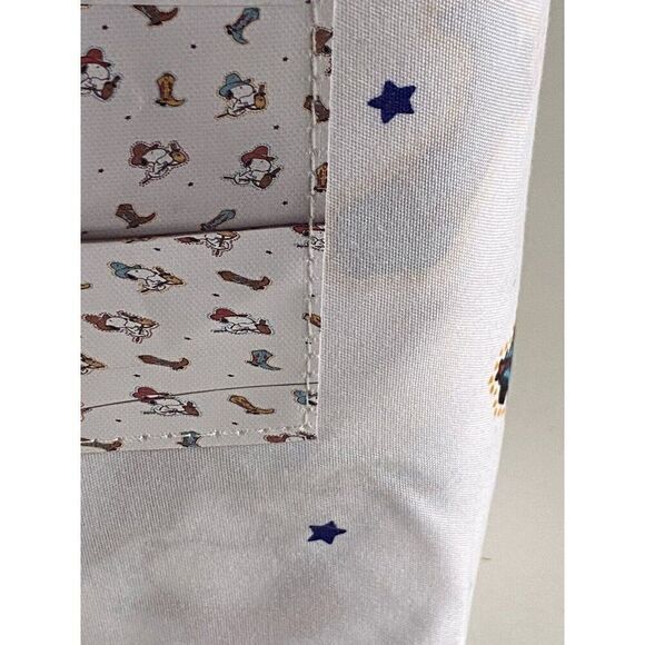 4 Pc PEANUTS Snoopy Cowboy QUEEN Sheet Set By Berkshire Super Soft White NEW - Picture 9 of 12